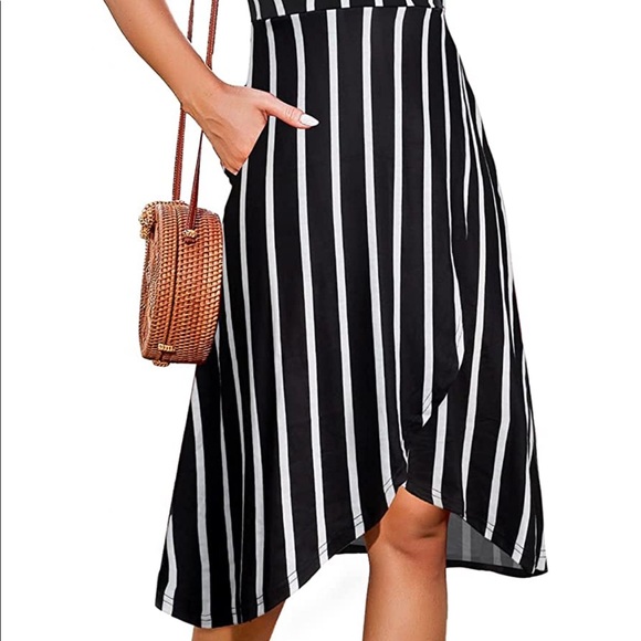 Women’s Black and white striped dress - Picture 2 of 5